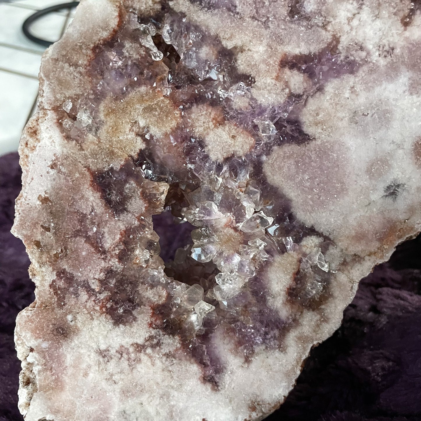 Pink Amethyst Slab on a Stand