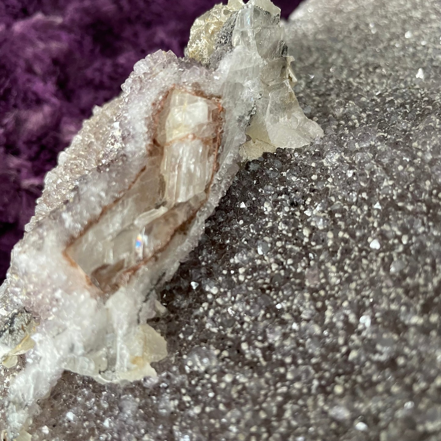 Amethyst with Calcite Cut Base